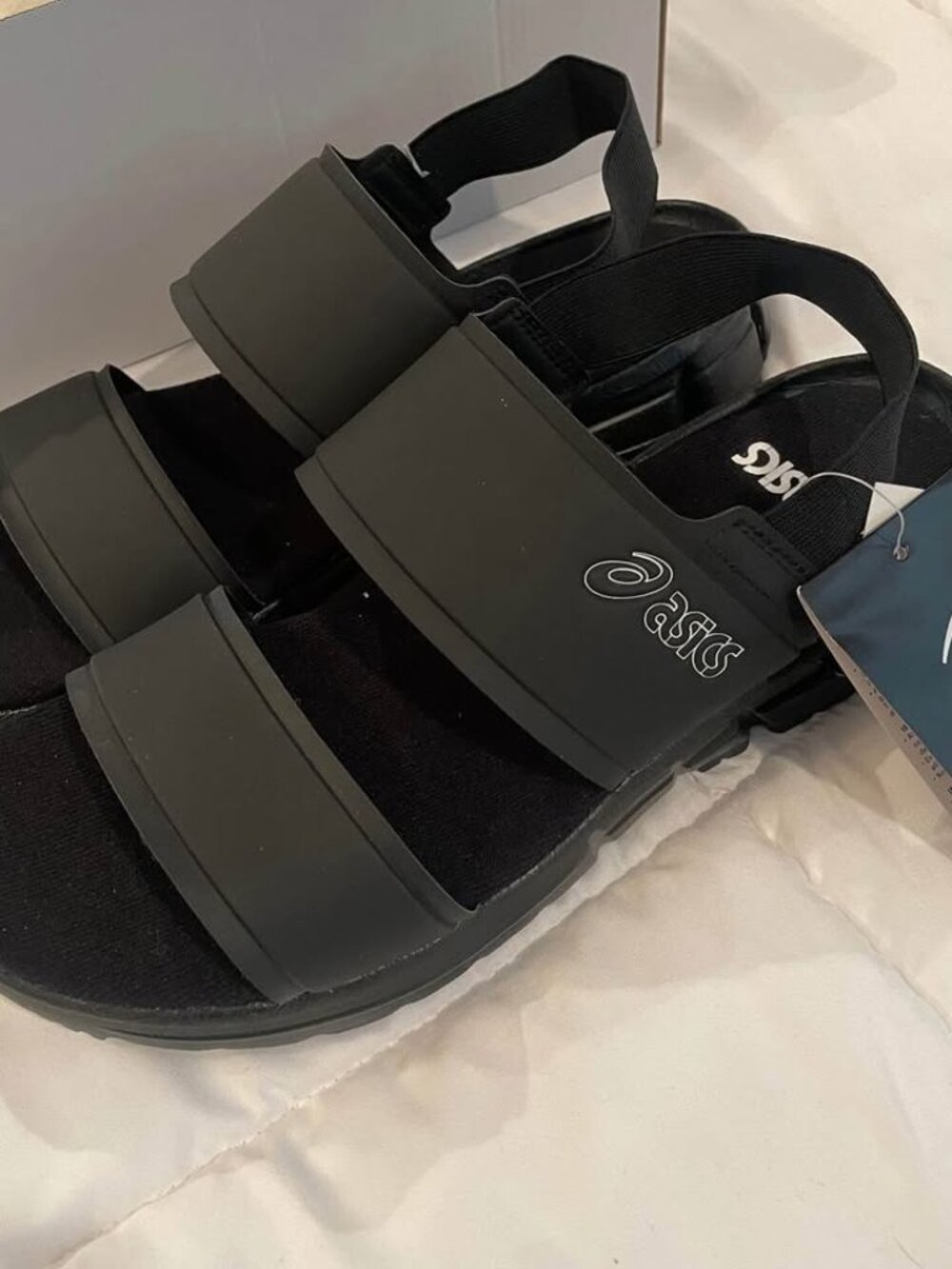 Asics Quantum 90 Gel Quantum 90 Slingback Sandals Size 10 Black Shoes NEW BOX